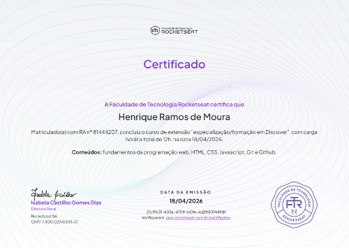Certificado HTML e CSS